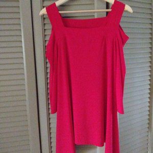 HOT PINK HIGH LOW BLOUSE MADE IN THE USA